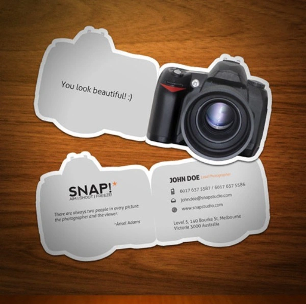 Визитная карточка профессионального фотографа